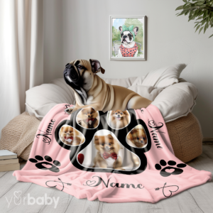 Paw Print Photo Blanket